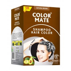 Color Mate Shampoo Hair Color (Natural Brown)