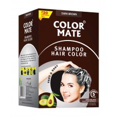 Color Mate Shampoo Hair Color (Dark Brown)